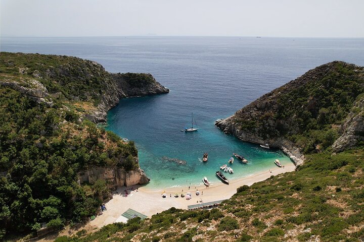 Vlore Private Boat Tour Blue Cave & Grama Bay Adventure
