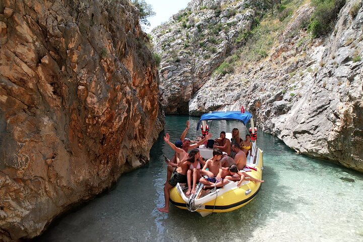 Vlore Private Boat Tour Blue Cave & Grama Bay Adventure