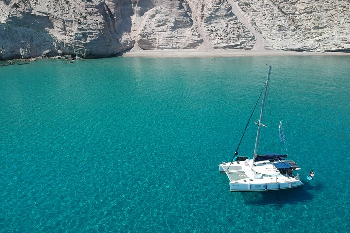 Best of Milos and Poliegos Catamaran snorkelling Cruise with BBQ