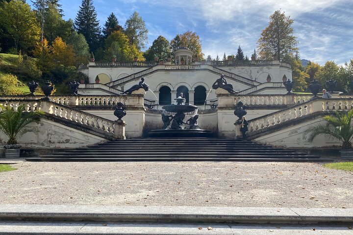 Neuschwanstein, Wieskirche, Oberammergau, Linderhof from Fuessen