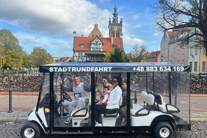 Gdansk: 2H City Sightseeing Tour LIVE GUIDED by Buggy/Golf cart