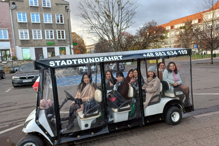 Gdansk: 2H City Sightseeing Tour LIVE GUIDED by Buggy/Golf cart