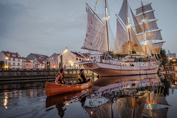 Night Canoe City Tour in Klaipeda