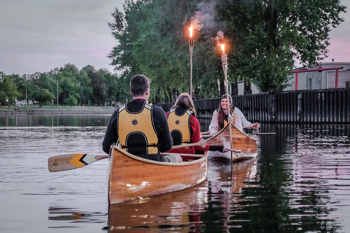 Night Canoe City Tour in Klaipeda