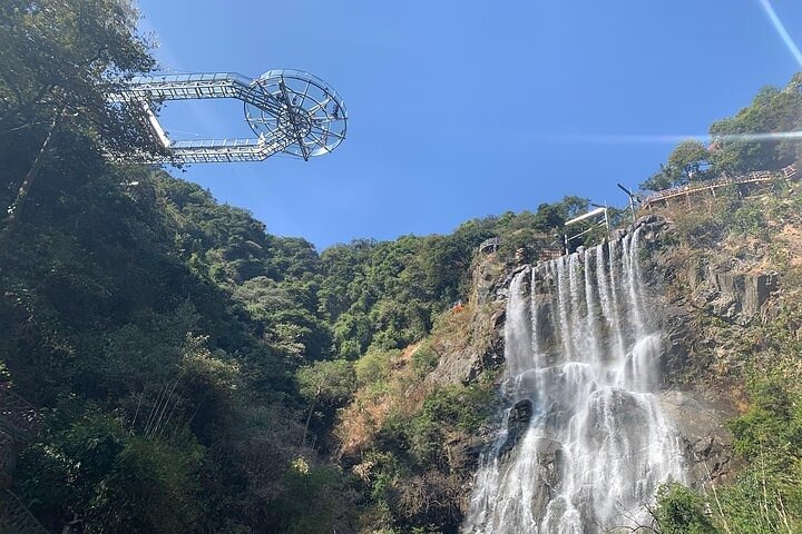 Gulong Gorge Skywalk Glass Bridge and Waterfall View Private Tour