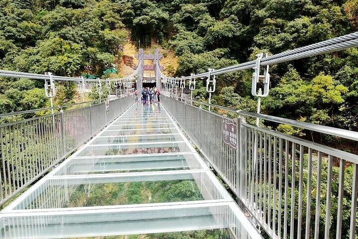 Gulong Gorge Skywalk Glass Bridge and Waterfall View Private Tour