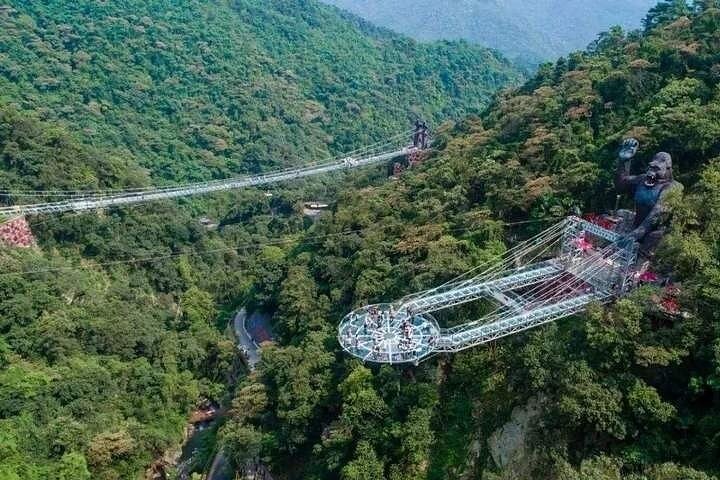 Gulong Gorge Skywalk Glass Bridge and Waterfall View Private Tour