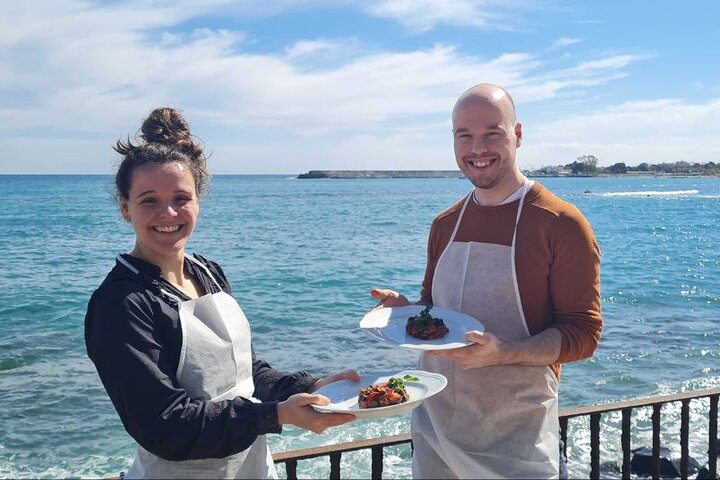 Sea View Sicilian Cooking Class & Taormina Market with Chef Mimmo