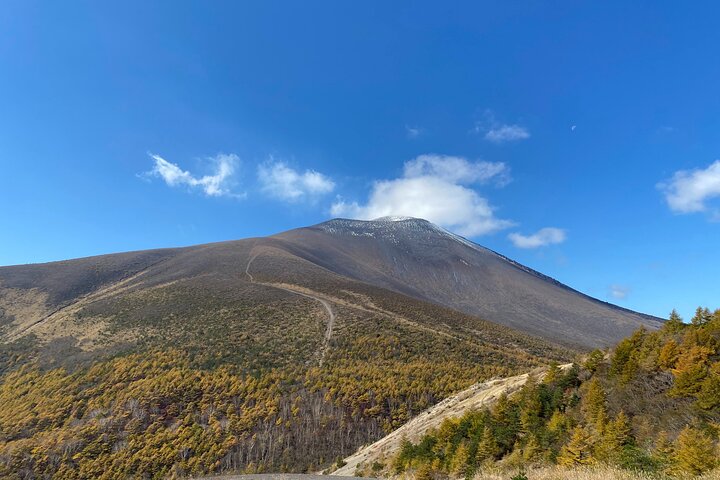 Trekking on the Mt. Asama with a great view