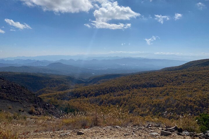 Trekking on the Mt. Asama with a great view