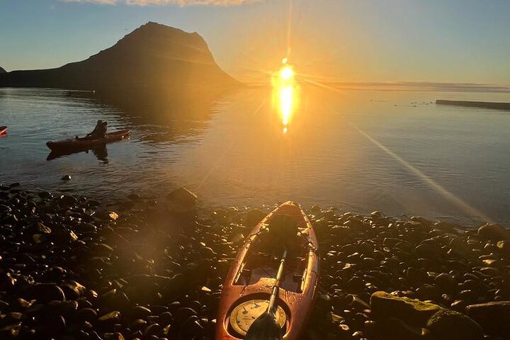 Midnight Sun Kayaking Adventure by Mt. Kirkjufell