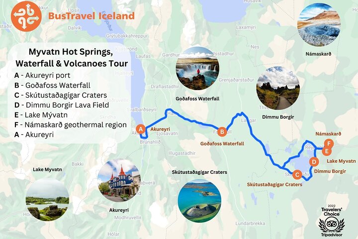 Lake Myvatn, Hot-Springs & Godafoss Waterfall Tour from Akureyri