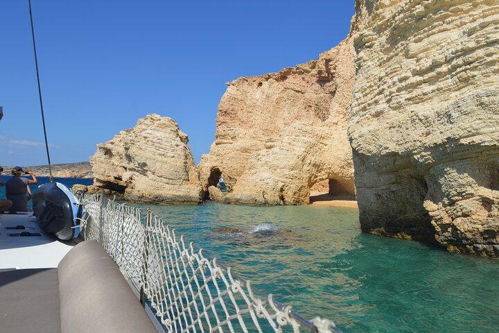 Full Day Catamaran Cruise to Antiparos and Blue Lagoon