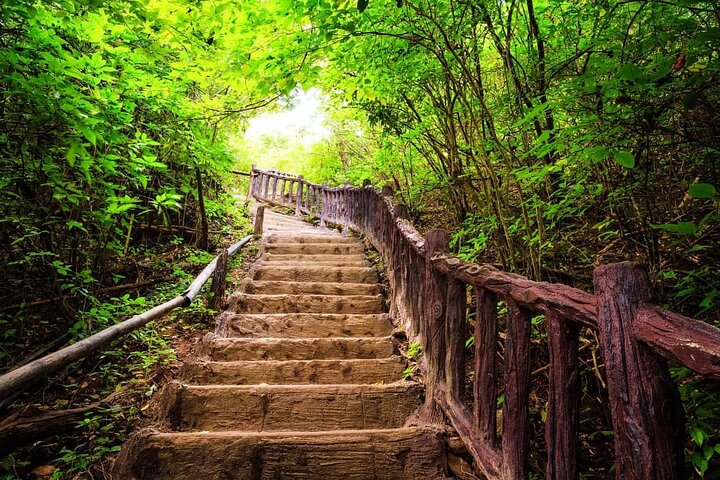 Erawan Waterfall & Train Tour from Kanchanaburi – Full Day