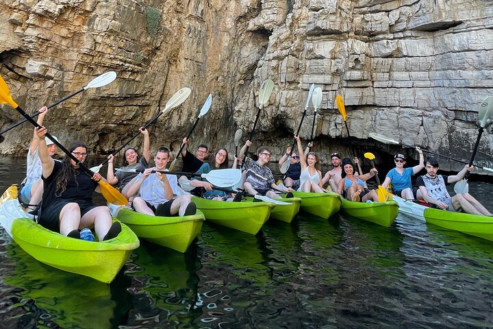 Pula: Sea Cave Kayak Tour with Snorkeling & Cliff Jumping