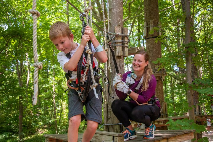 Ziplining and Climbing at The Adventure Park at Virginia Aquarium