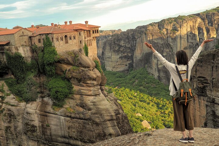Meteora Sunset with Monastery & Hermit Caves Tour in Small Group