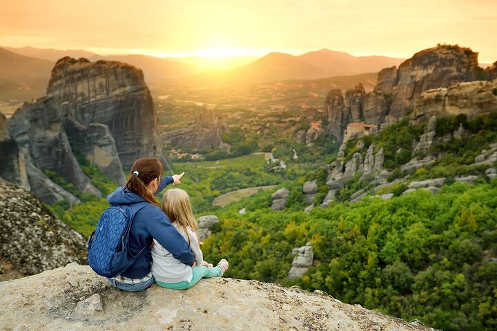Meteora Sunset with Monastery & Hermit Caves Tour in Small Group