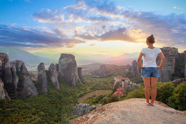 Meteora Sunset with Monastery & Hermit Caves Tour in Small Group