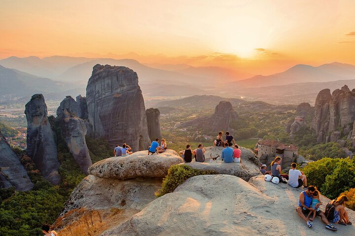 Meteora Sunset with Monastery & Hermit Caves Tour in Small Group