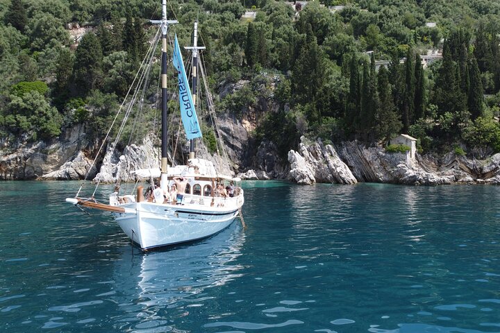 Full Day Cruise from Corfu in Classic Wooden Vessel, Swim & BBQ