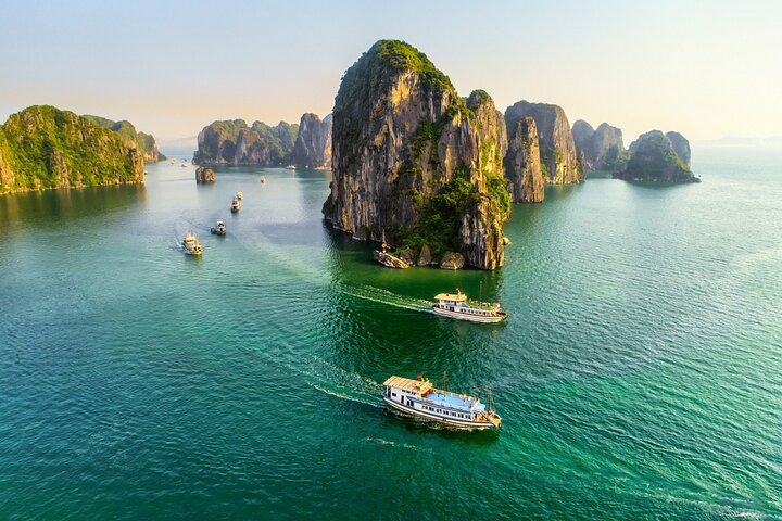 Halong Bay Full-Day Cruise with Lunch Meal, Cave ,Island & Beach