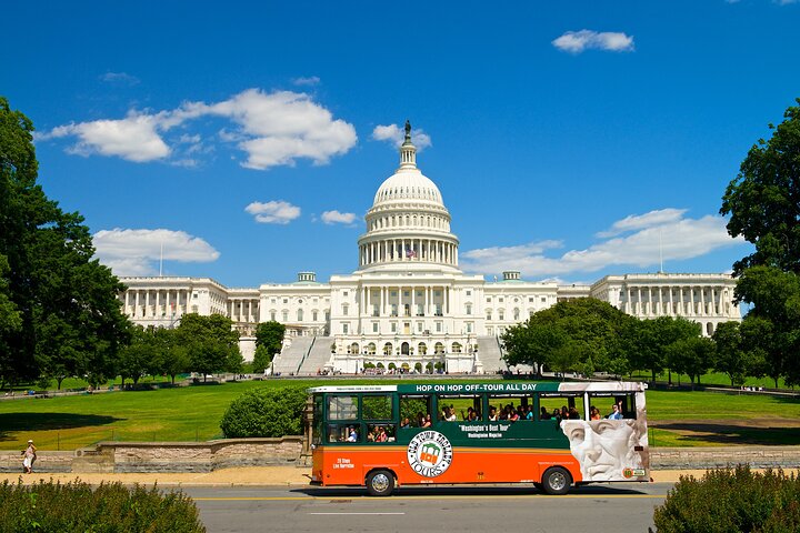 Hop-On Hop-Off 21 Stop Trolley Tour + Arlington Cemetery Tour