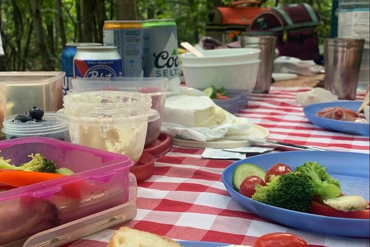 Goat Hiking, Beaver Dam Visit and picnic in Quebec forest