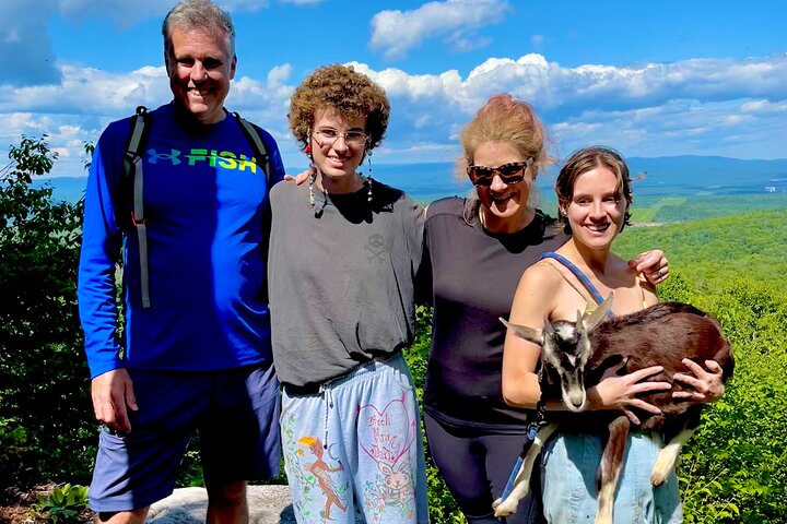 Goat Hiking, Beaver Dam Visit and picnic in Quebec forest
