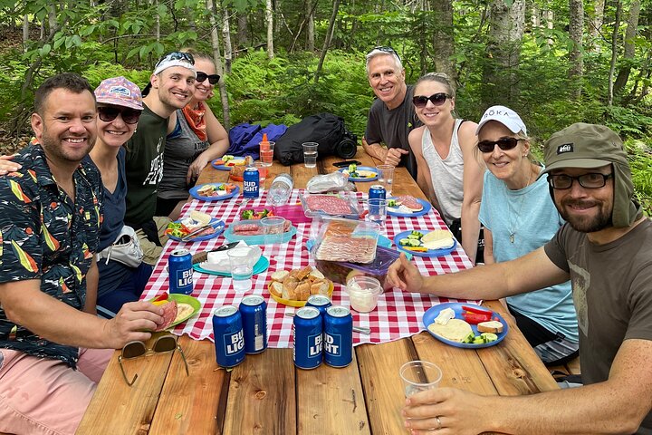 Goat Hiking, Beaver Dam Visit and picnic in Quebec forest