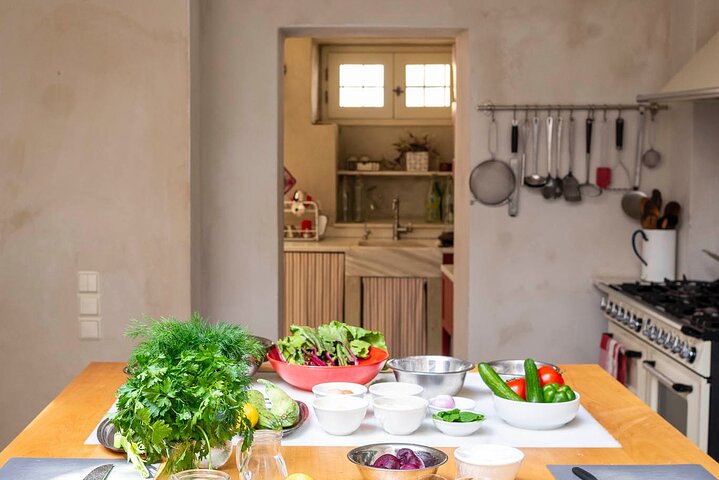 Cooking class, traditional Greek cuisine, on a Greek island