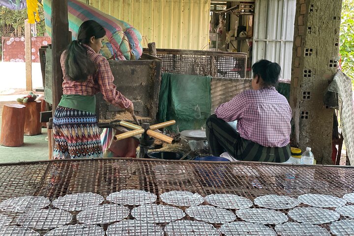 Full day tour by bicycle & tuk tuk,bamboo train,bat cave,villages