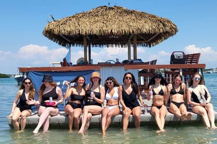 Tiki Boat cruise to John's Pass Sandbar, Madeira Beach.