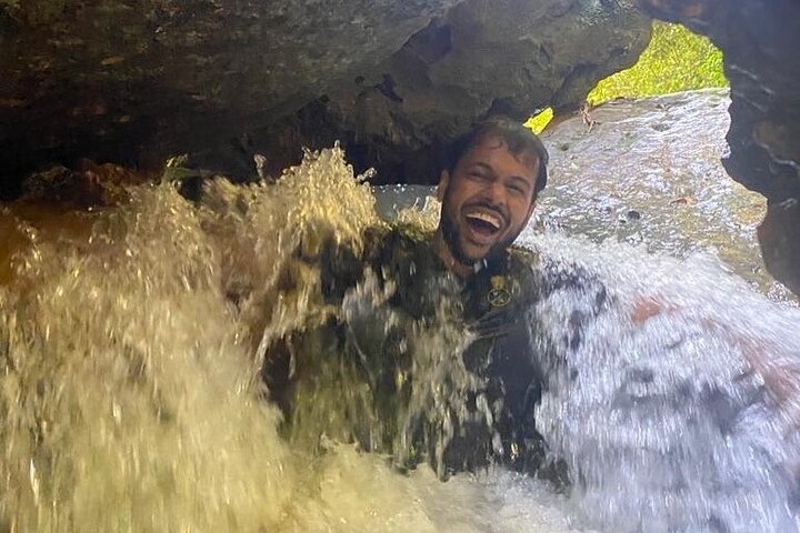 Cave, Waterfall and River Adventure in Charco Azul from San Juan