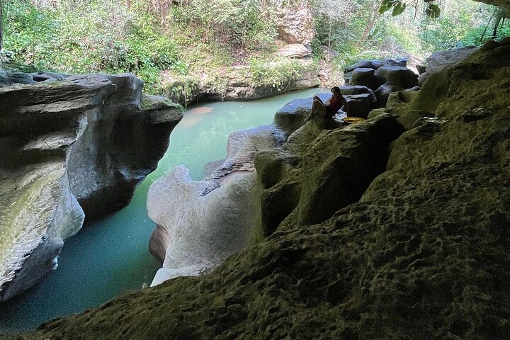 Cave, Waterfall and River Adventure in Charco Azul from San Juan