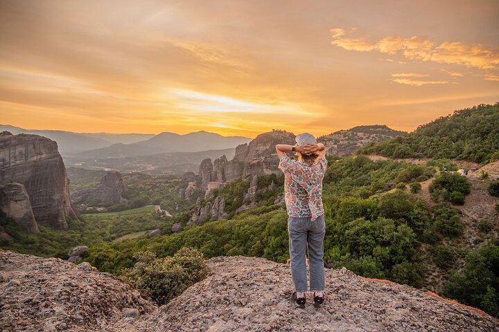 Meteora Sunset with Monastery & Hermit Caves Tour in Small Group