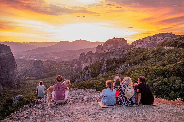 Meteora Sunset with Monastery & Hermit Caves Tour in Small Group
