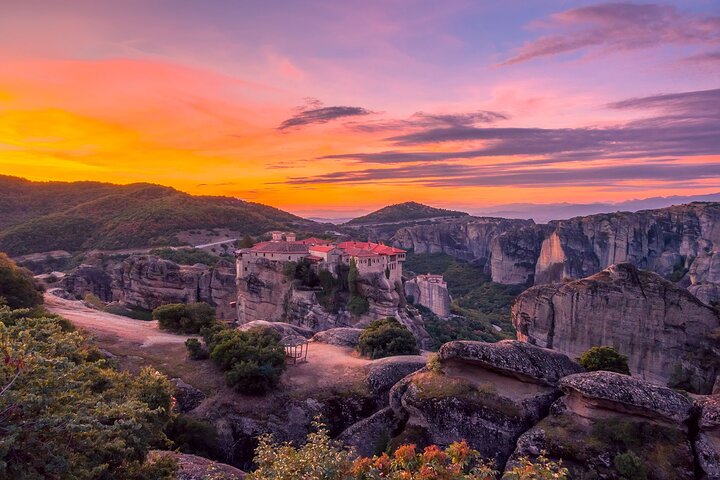 Meteora Sunset with Monastery & Hermit Caves Tour in Small Group