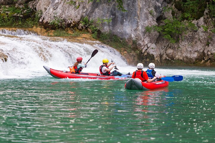 Kayaking in Mreznica Waterfalls near Slunj and Plitvice Lakes
