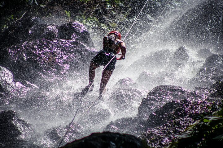Canyoning Adventure Rappelling Waterfalls in Arenal Volcano