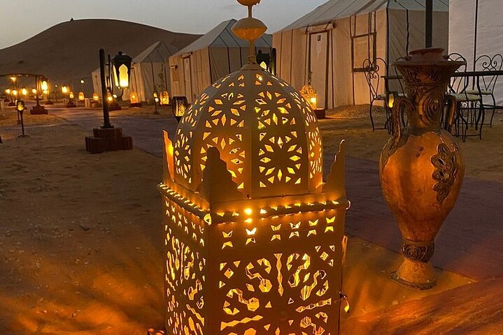 Luxury Camp in Merzouga Desert with Camel Trekking, Vehicule 4WD