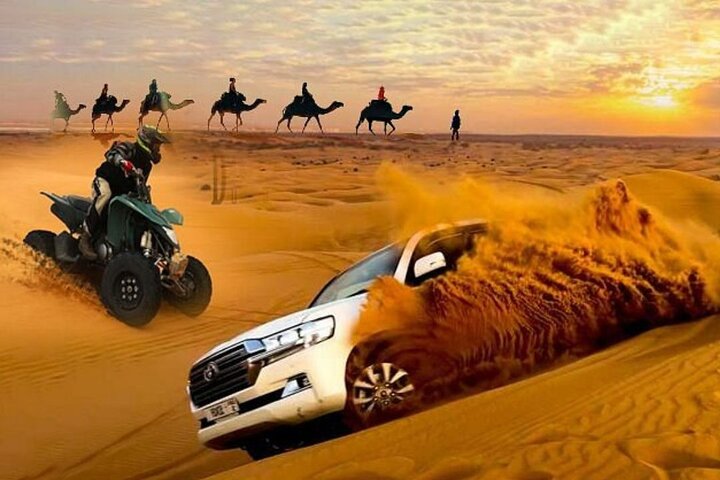 Doha:ATV,Quad or Buggy Dune Bashing,CamelRide & Sandboarding