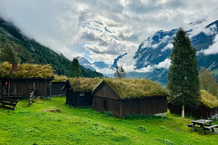 Briksdal Glacier and Loen from Nordfjordeid