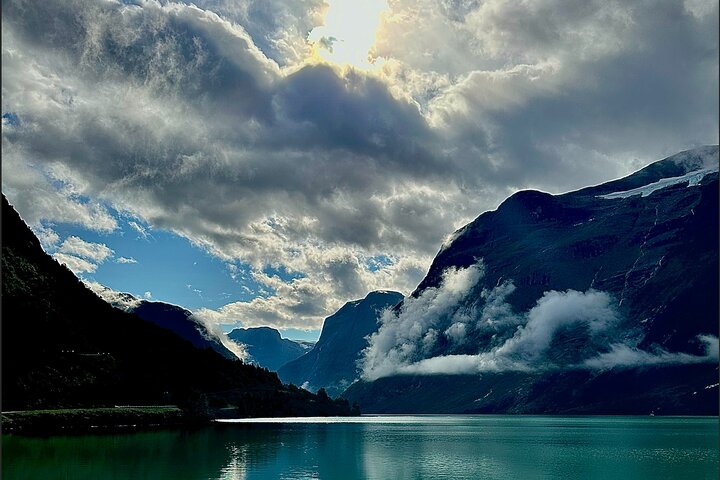 Briksdal Glacier and Loen from Nordfjordeid