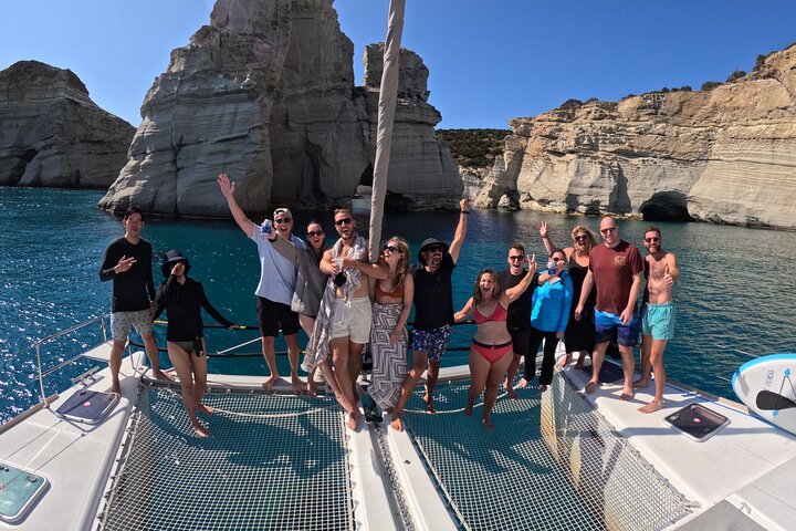 Best of Milos and Poliegos Catamaran snorkelling Cruise with BBQ