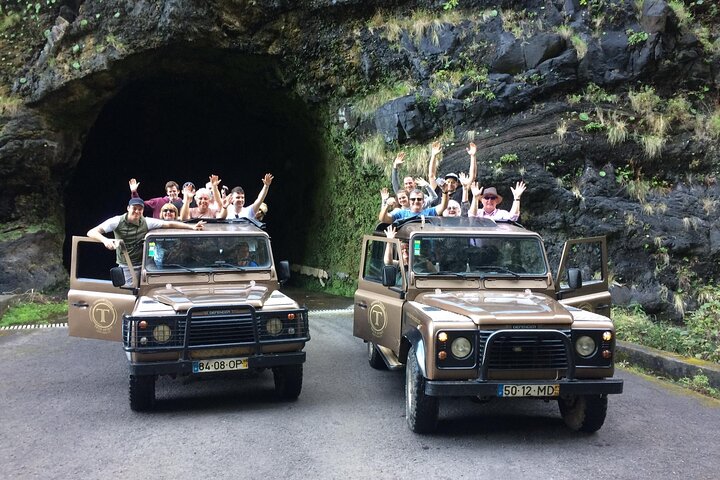 Porto Moniz, Seixal, Fanal Forest, Cliff Skywalk in Open Roof 4X4