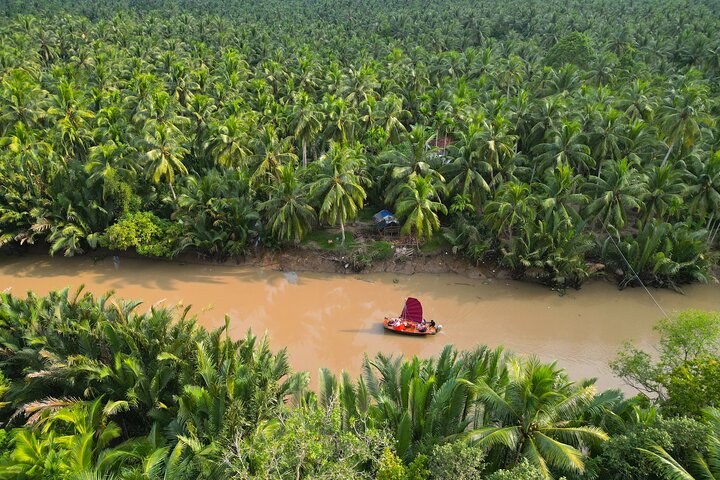 Mekong River Relaxing Sail boat cruise to Coconut Canals (1.5HRS)