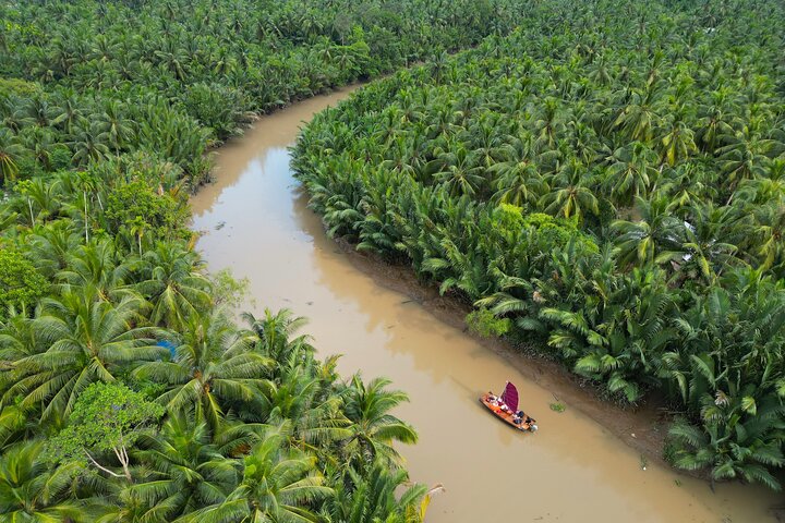 Mekong River Relaxing Sail boat cruise to Coconut Canals (1.5HRS)