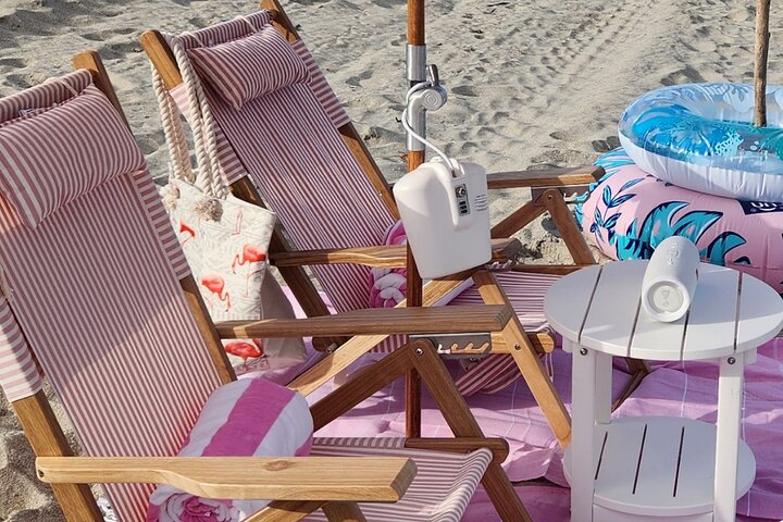 West Palm Beach Day: Umbrella, Chairs, Yeti, JBL Speaker, Towels+
