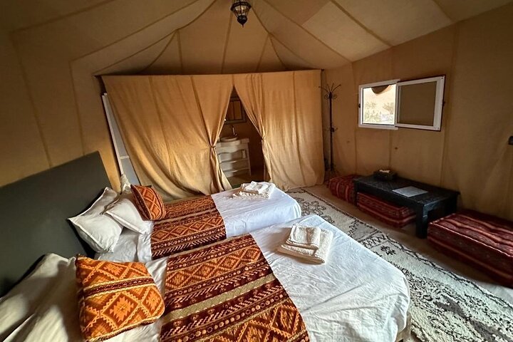 Luxury Camp in Merzouga Desert with Camel Trekking, Vehicule 4WD